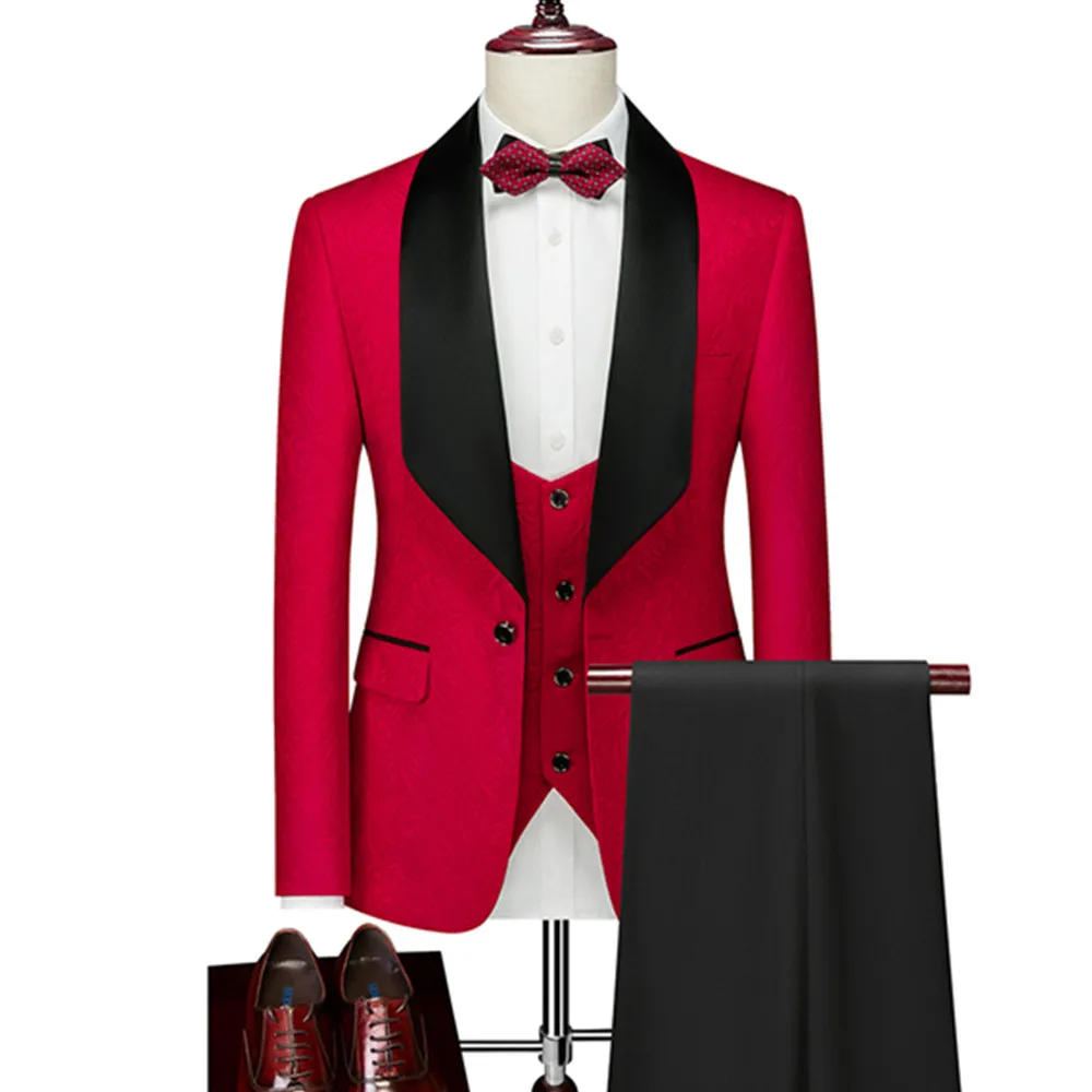 

Jacket Vest Pants Business Groom Wedding Swallowtail Blazers Trousers Waistcoat / High Quality Classic Banquet Suit 3 PCS Sets