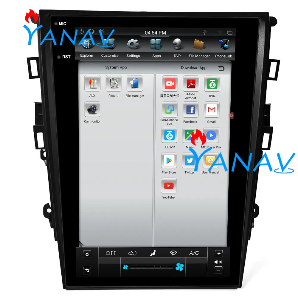 

Car Stereo Multimedia radio for ford-Mondeo 2013 -2017 Android 12.1''Car GPS Navigation DVD Player Carplay Tesla Vertical screen