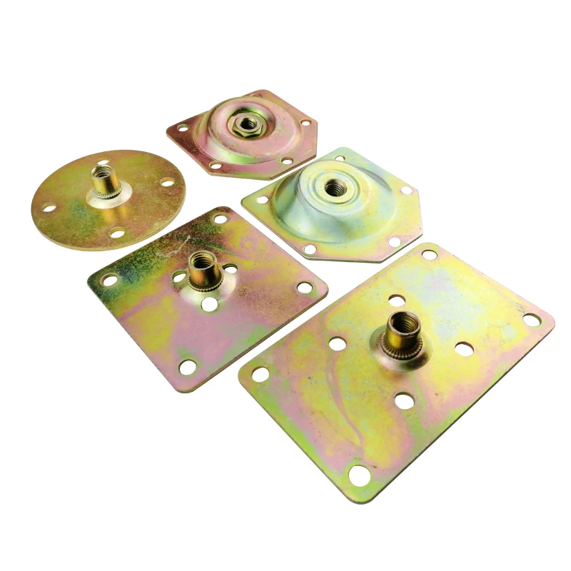 4pcs Furniture Angled Legs Fixing Attachment Plates 7X7CM Mounting Bracket for Eccentric Wheel Table Sofa Feet Support Hardware - купить по