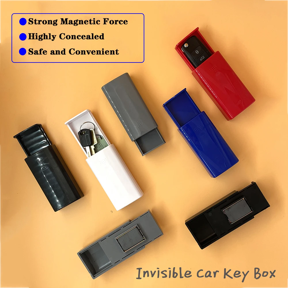 Creative Magnetic Car Key Hidden Safe Box Stash Portable Storage Safety Deposit Box For Home Office House Car Travel Outdoor