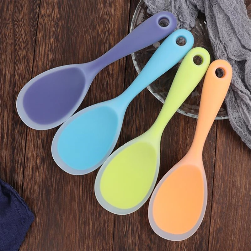 

2pcs Heat Resistant Silicone Rice Spoon Food Grade Silicone Rice Paddle Rice Shovel Heat Resistant Sushi Scoop Colher De Arroz