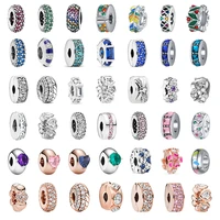 new colorful zircon shiny beads fit pandora 925 original bracelets 925 sterling silver bead for women diy charms fashion jewelry