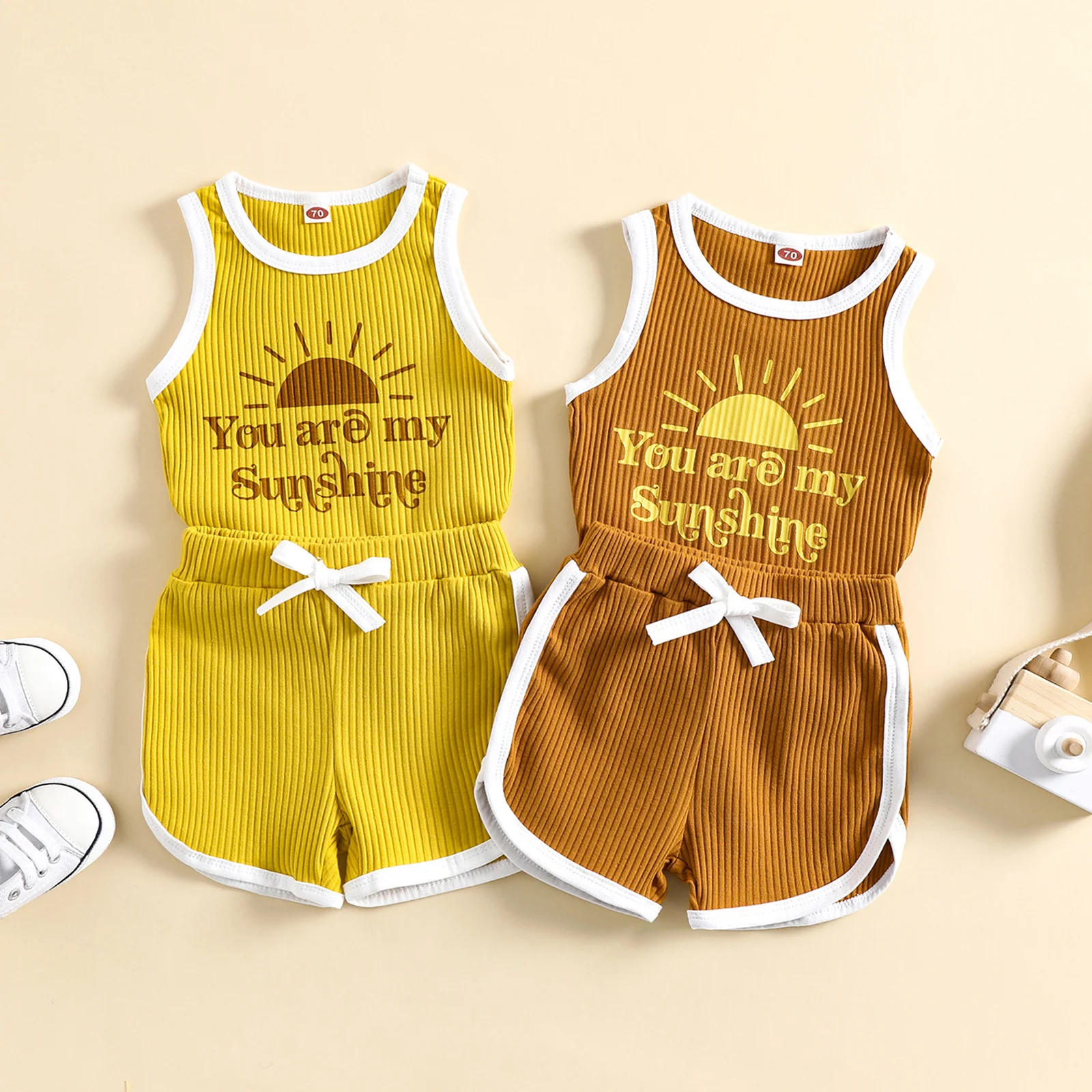 

Летний комплект из двух предметов для младенцев, девочек и мальчиков 0-24 месяцев