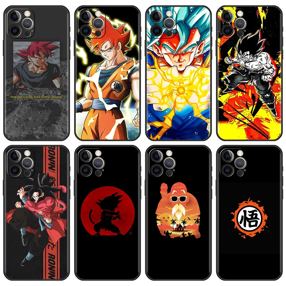 

Estuche Case for Apple iPhone 11 12 Pro 13 Pro Max 8 7 XR X XS Plus 6 6S SE Black Luxury SmartPhone Funda Kakarotto Master Roshi
