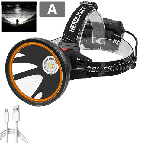 Головной фонарь ceholyd V64 черный белый/желтый 3*18650 7800 мАч