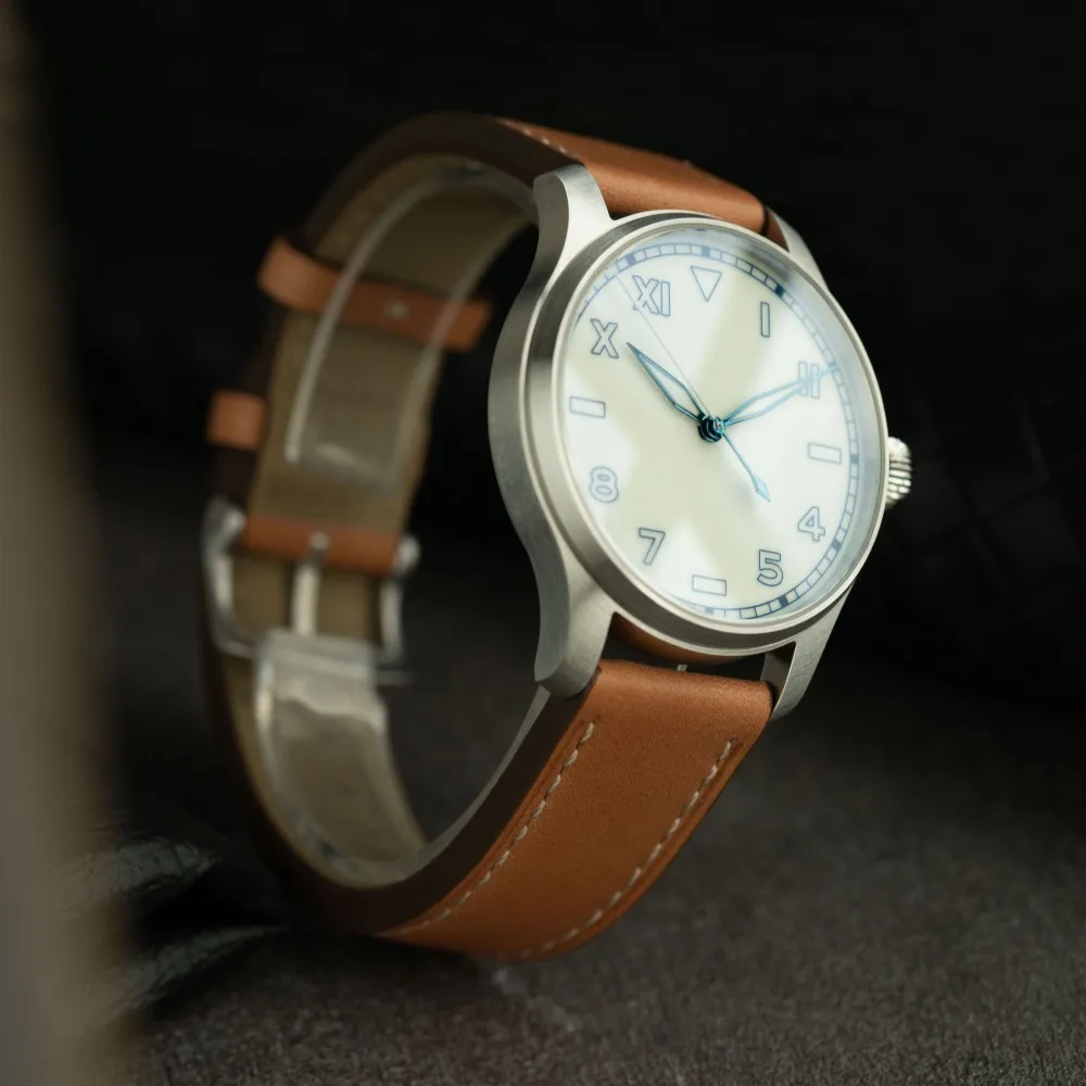 Фото Новые мужские автоматические механические часы Hruodland Pilot 40 мм с механизмом PT5000, сапфировым стеклом, светящимся циферблатом, водонепроницаемые, Reloj Hombre №5