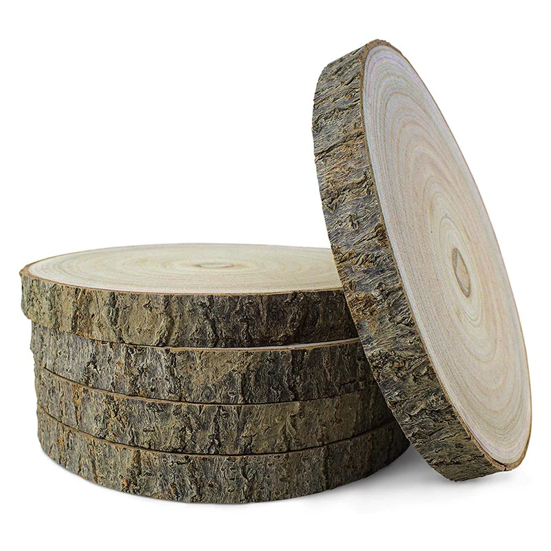 

5Pcs Large Wood Slices for Centerpieces - Wood Centerpieces for Tables, 9 to 9.5 Inches, Rustic Wedding Centerpiece