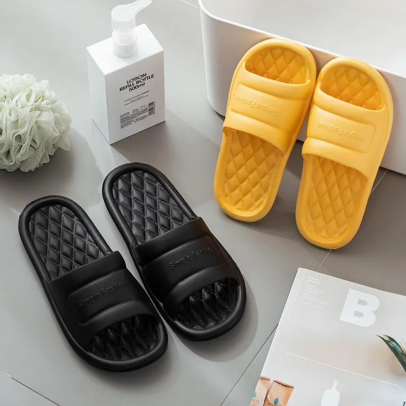 

Men Women Couples Flip Flops EVA Flat Shoes Indoor Bathroom Sandals Non-slip Summer Sandalias Breathable New Home Slippers