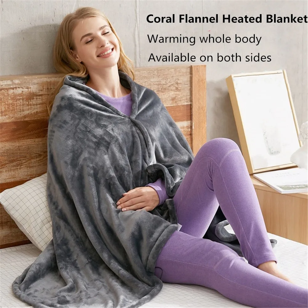 

Wholesale new electric blanket plush heating blanket office nap blanket heating shawl