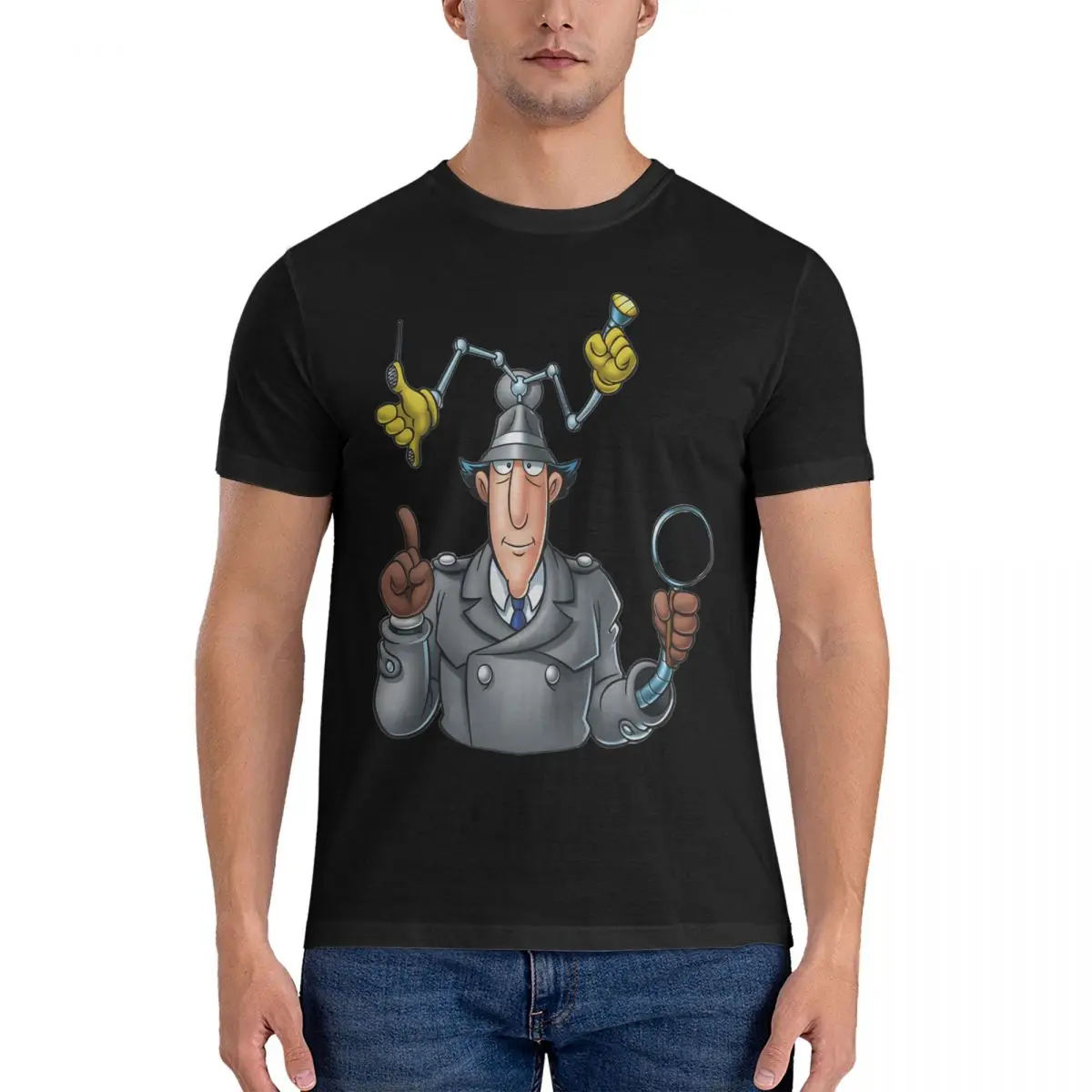 Мужская футболка из чистого хлопка с коротким рукавом и круглым вырезом