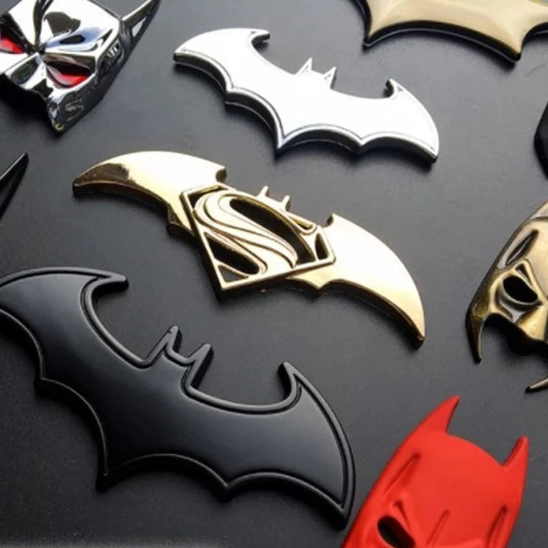

2pcs 3D Car Stickers Metal Bat Auto Logo Car Styling Metal Bat Badge Emblem Tail Decal Motorcycle Car Accessories Automobiles