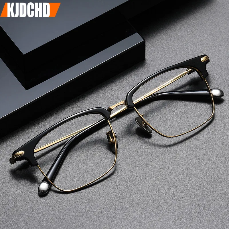 Очки в оправе для бровей из чистого титана хромированные стильные винтажные