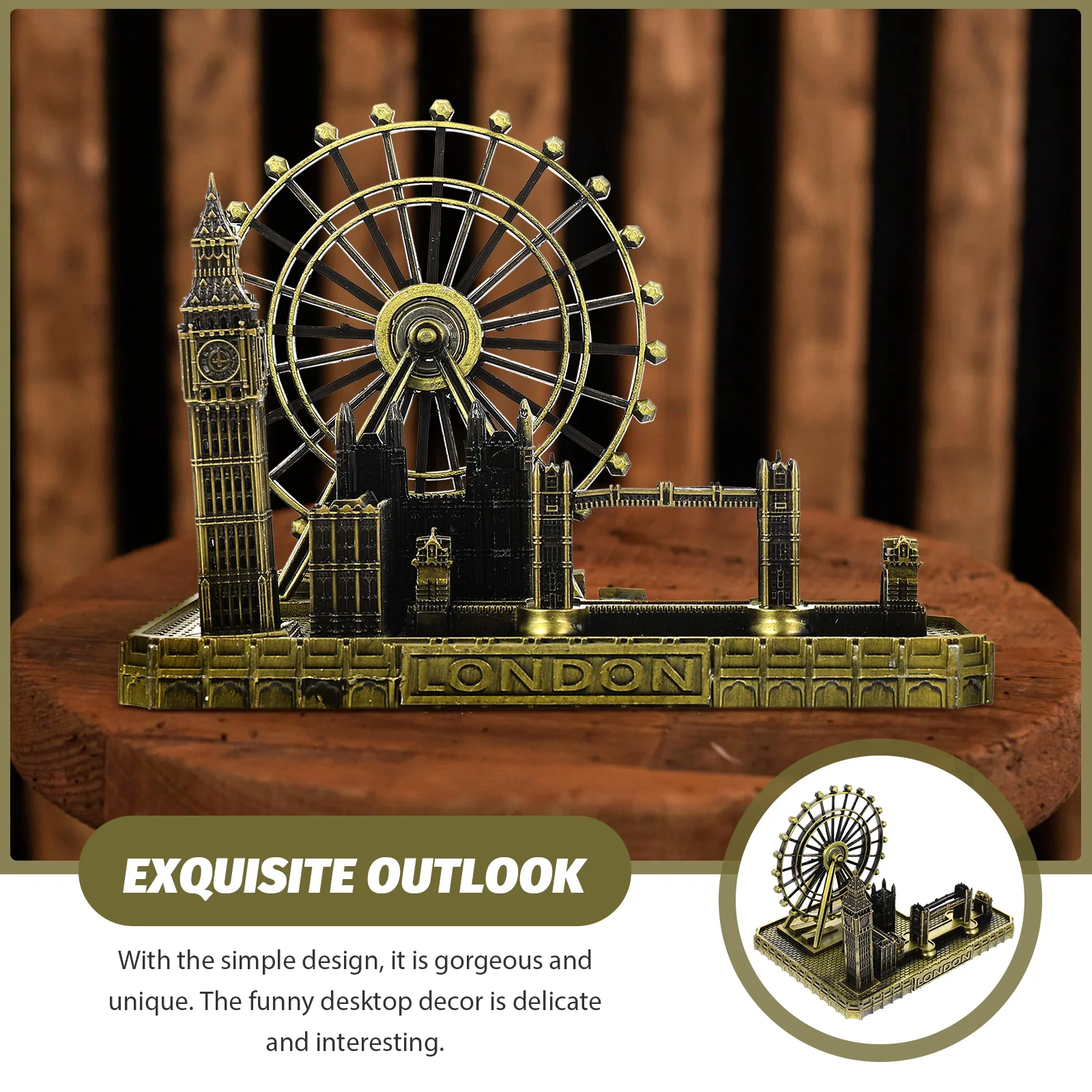 Домашний рабочий стол Лондонские здания часы металлические украшения винтажный