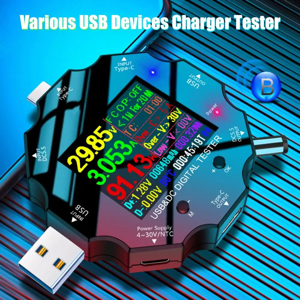 

USB тестовый измеритель быстрой зарядки 6-разрядный Высокоточный ток различные USB устройства Зарядное устройство Тестер er цифровой инструме...