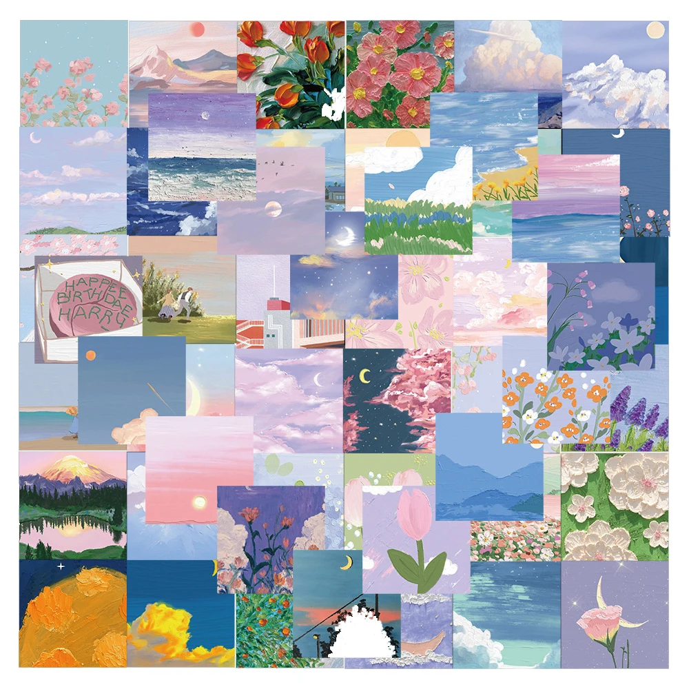 

10/30/50PCS Cartoon Beautiful Landscape Creative Graffiti Sticker Bike Skateboard Car Helmet Laptop Computer Wholesale