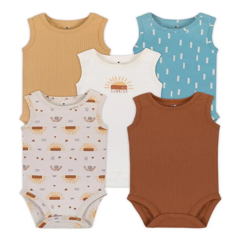 

Boys 5Pk Sleeveless Bodysuits, Size Newborn-24 Months