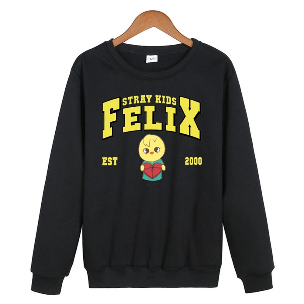 

KPOP Stray Kids Kawaii Cartoon Printed Women's Sweatshirt Autumn Brushed Long Sleeve Oversized T-shirt Fashion Harajuku Women