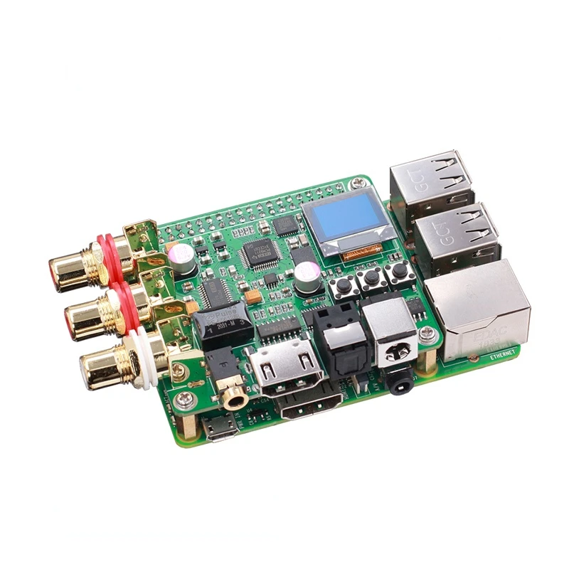 

Raspberry Pi DAC Audio Decoder Board Hifi Fever Expansion Board Coaxial Fiber I2S Analog 3B+4B Digital