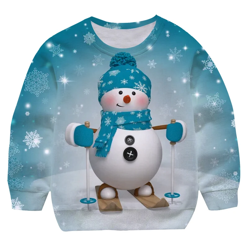 

New Boys Christmas Sweatshirts for Kids Christmas Clothes Spring Autumn Children's Long Sleeve Girls Santa Claus Sweatshirts Top