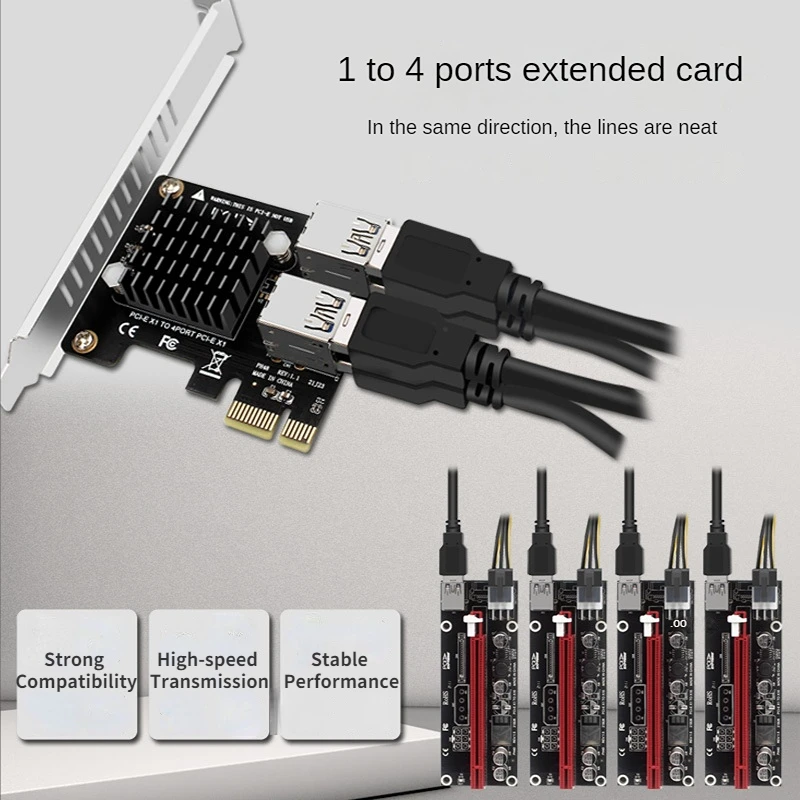 

Настольная PCIe к PCI-E X1 4 порта 1X USB 3,0 Расширенная карта 1 до 4 графическая карта расширения ASM1184E полная высота половинная высота