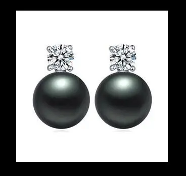 

Unique Design AA Pearl Earrings,8-9 mm Pearl Perfect Fashion Rhinestone 925 Silver Stud Jewelry,Wedding Birthday Women Gift