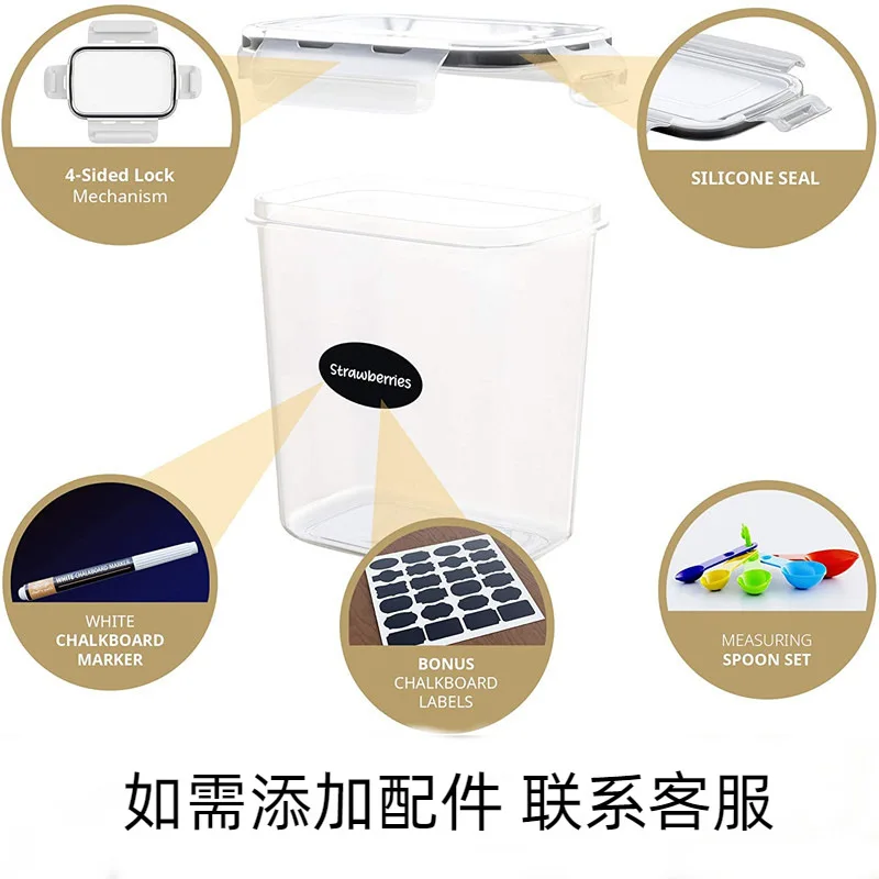 Kitchen Sealed Jar Cereals Plastic Large Storage Transparent Food Tank Crisper