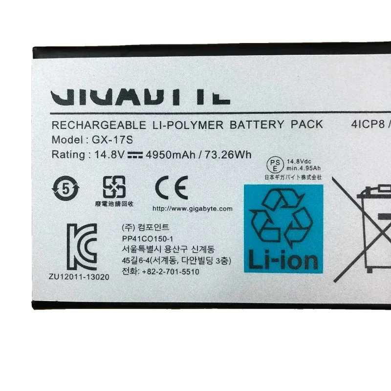 Новый аккумулятор для ноутбука GX-17S GIGABYTE AORUS X3 PLUS V3 X7 V2 Plus V5 X5S 14 8 В 73 26 Втч 4950 мАч