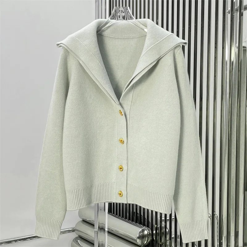 Кардиган для женщин 2024 осенний новый свитер однобортный тонкий женский топ с