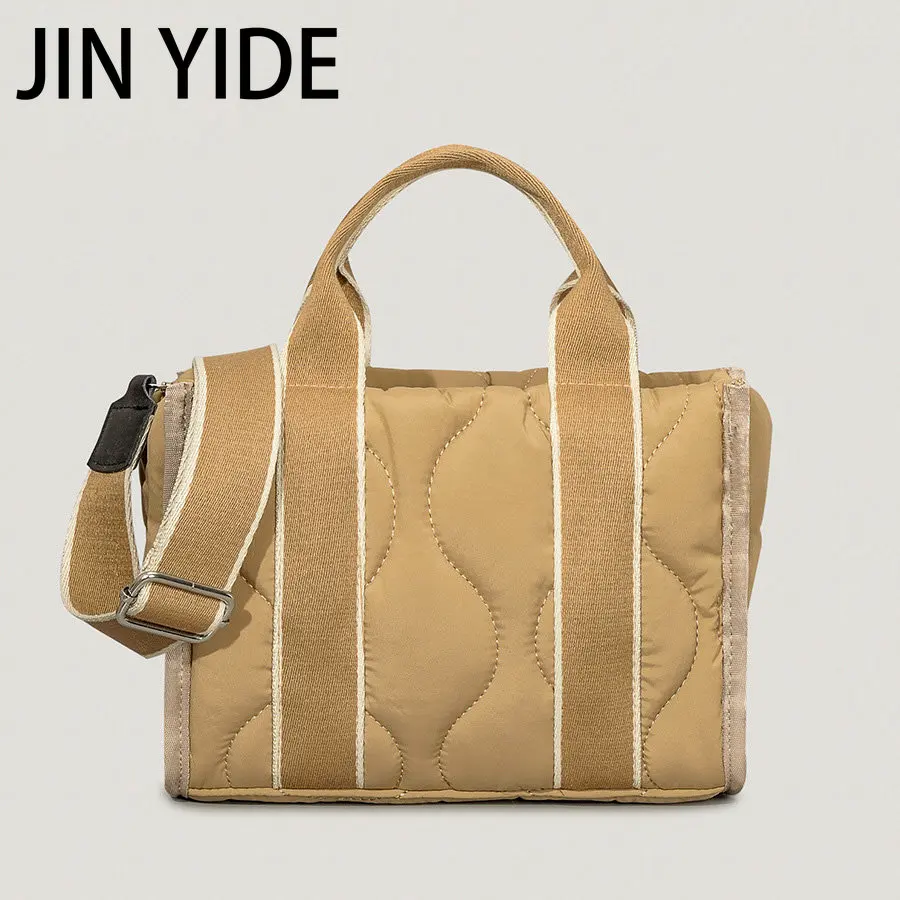 Fashion Quilted Small Tote Bag Designer Padded Women Handbag Casual Nylon Shoulder Crossbody Bags Down Cotton Winter Purses 2023
