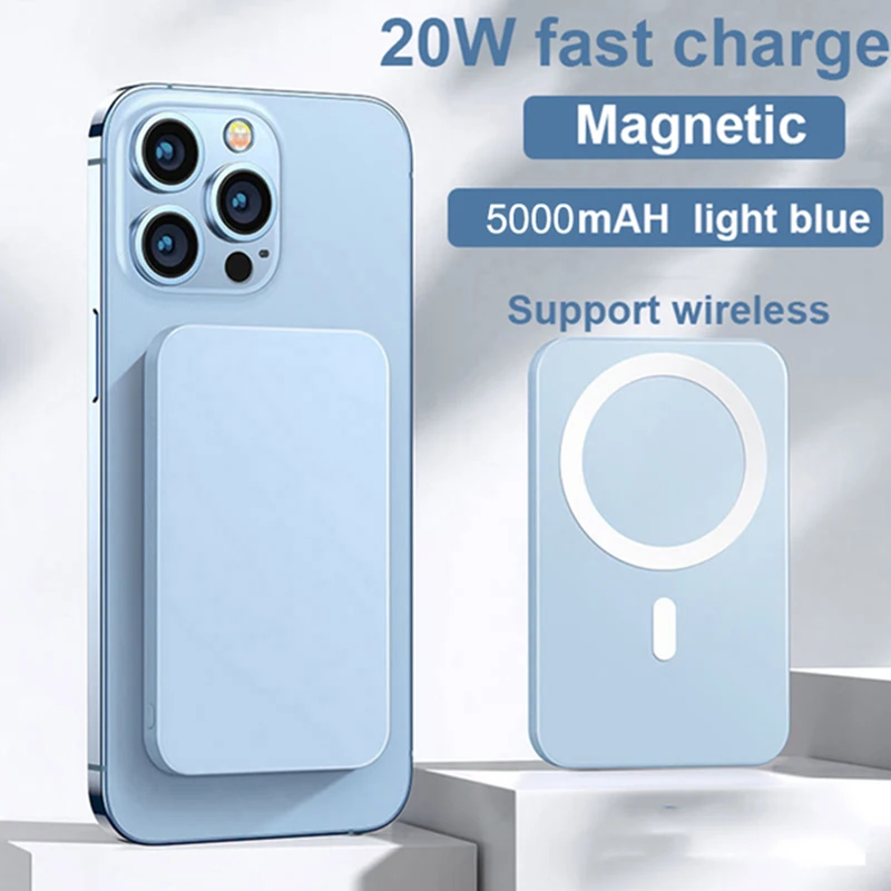 Magnetic Wireless Power Bank For Iphone 12 13 Pro Max 10000mAh  Magsafe Powerbank Induction Fast Chargrs Phone External Battery