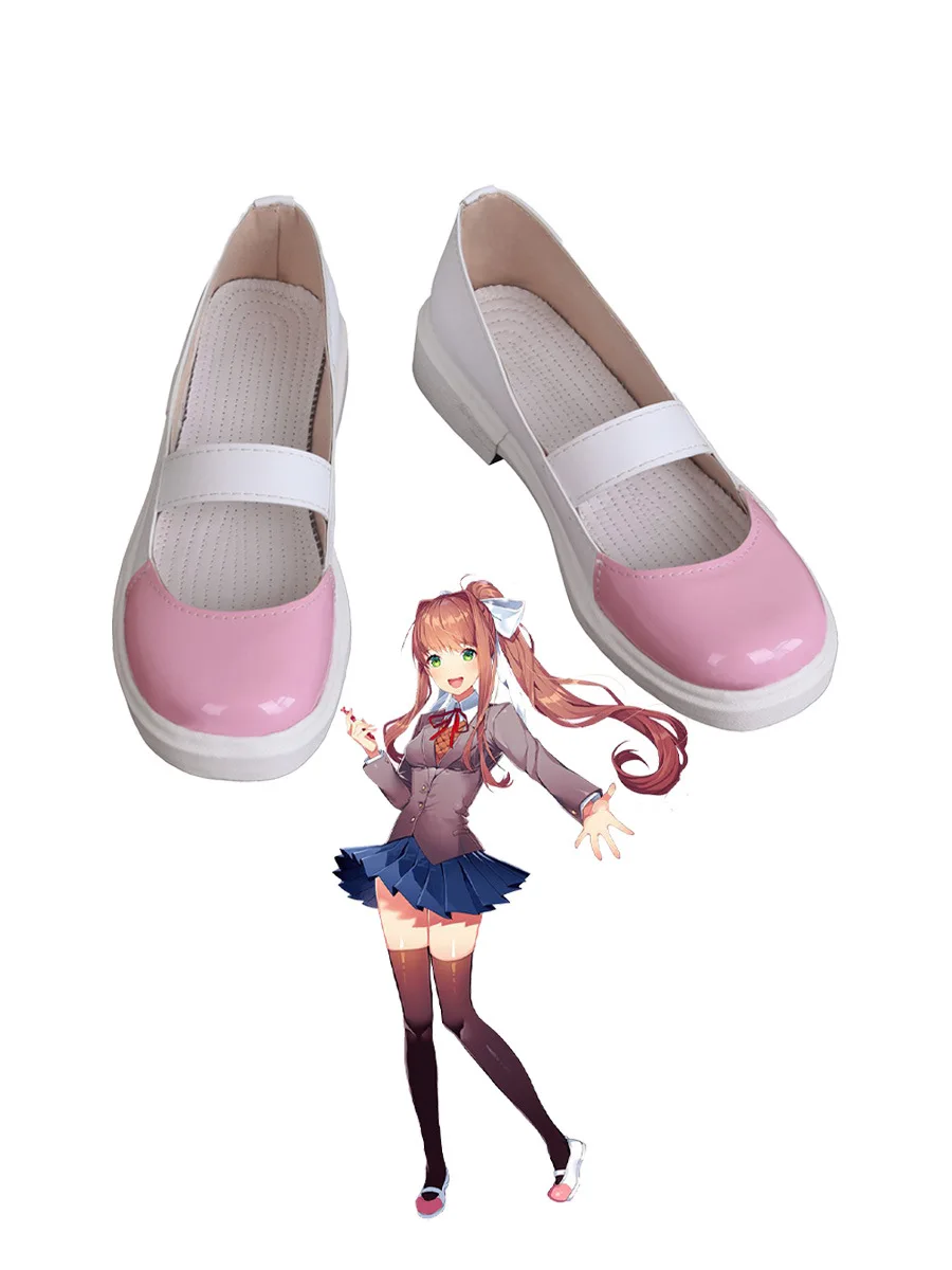 Фото Обувь для косплея Doki Doki Literature Club Monika, розовые ботинки, размер на заказ №1