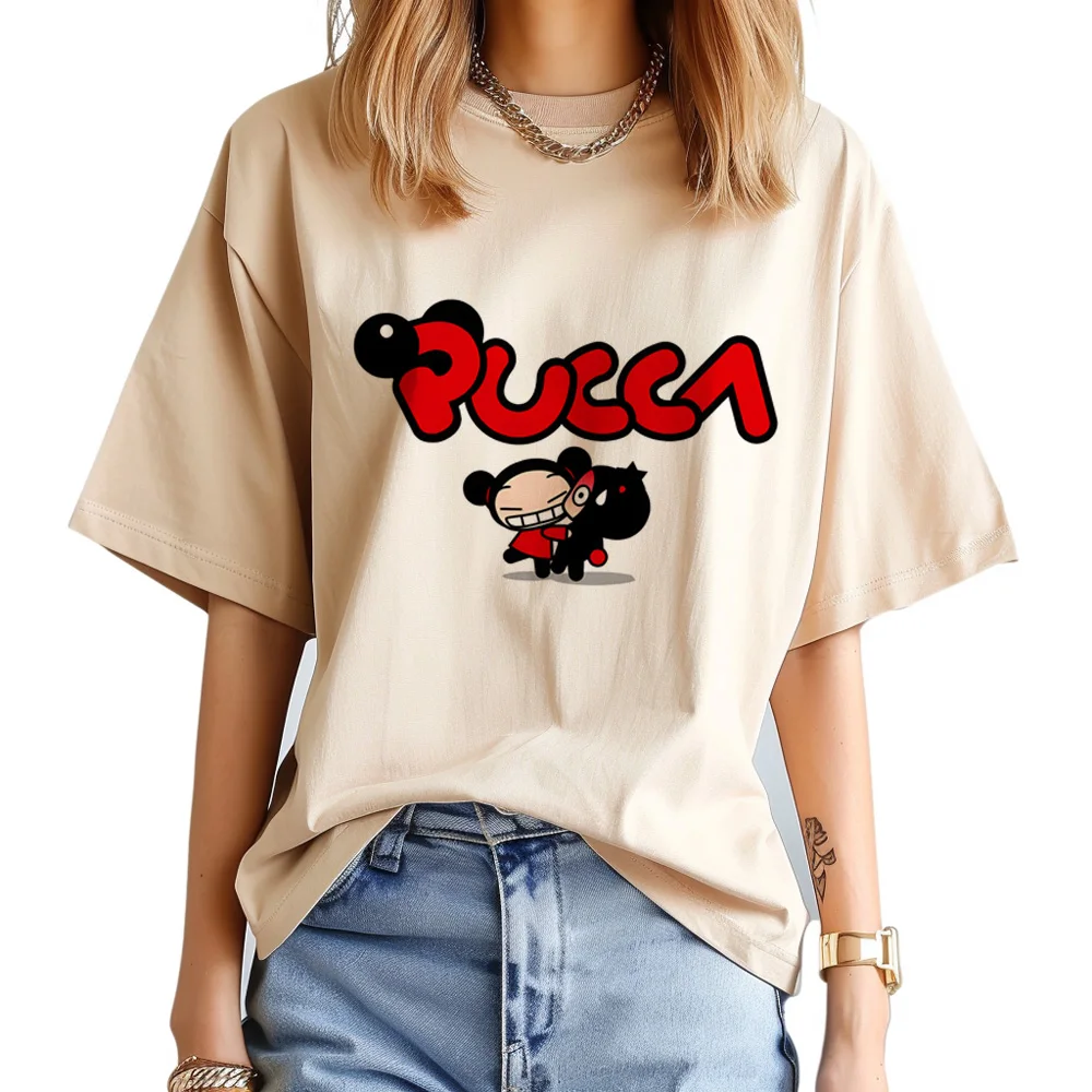 Футболка Pucca для женщин комикс манга японская футболка одежда девушек в японском