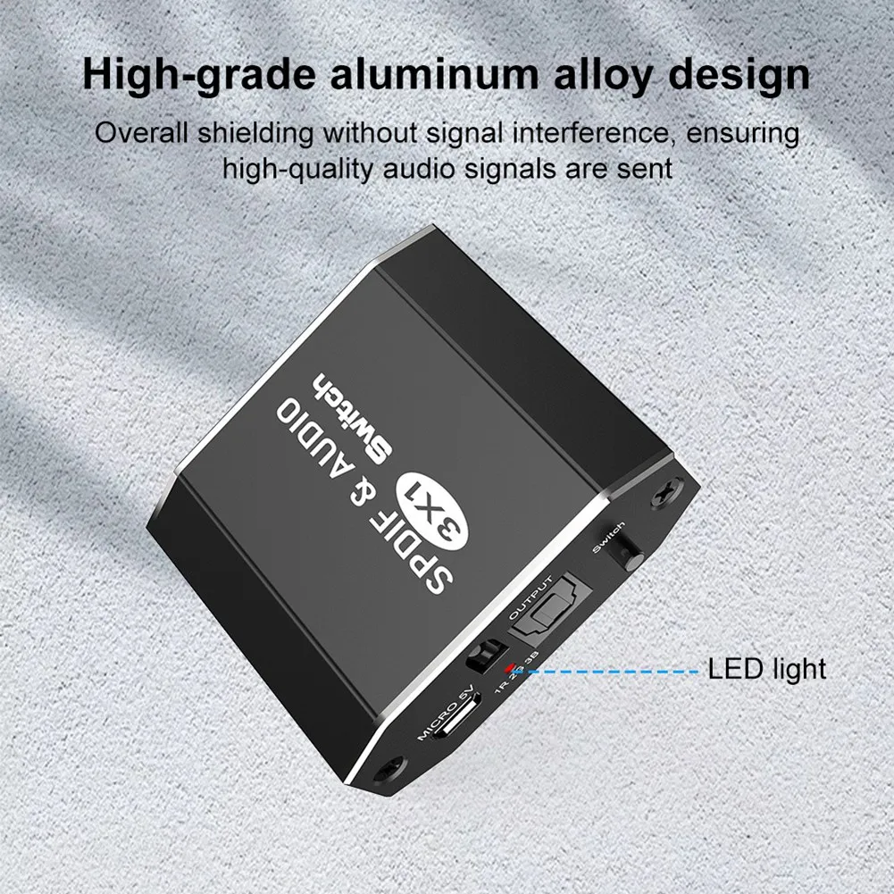 SPDIF Toslink Switcher 3 в 1 цифровой оптический аудиоразветвитель селекторный