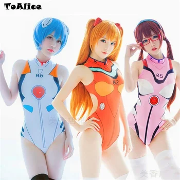 Sexy Anime Swimwear Backless Swimsuit Cosplay Costumes SUKUMIZU Asuka Ayanami Mari Swimsuit 1