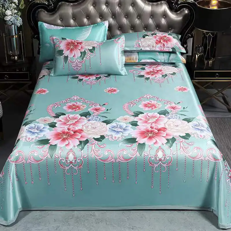 

Summer Bedcover Cool Feeling Sheet PillowCase Bedspread Soft Cool Mattress Cover Washable Twin Queen King Size Bedding Set