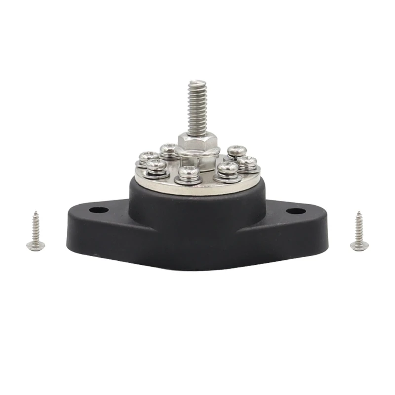 

3/8" Battery Power Distribution Stud Junction Post 8 Terminal Block Buss Bar Kit