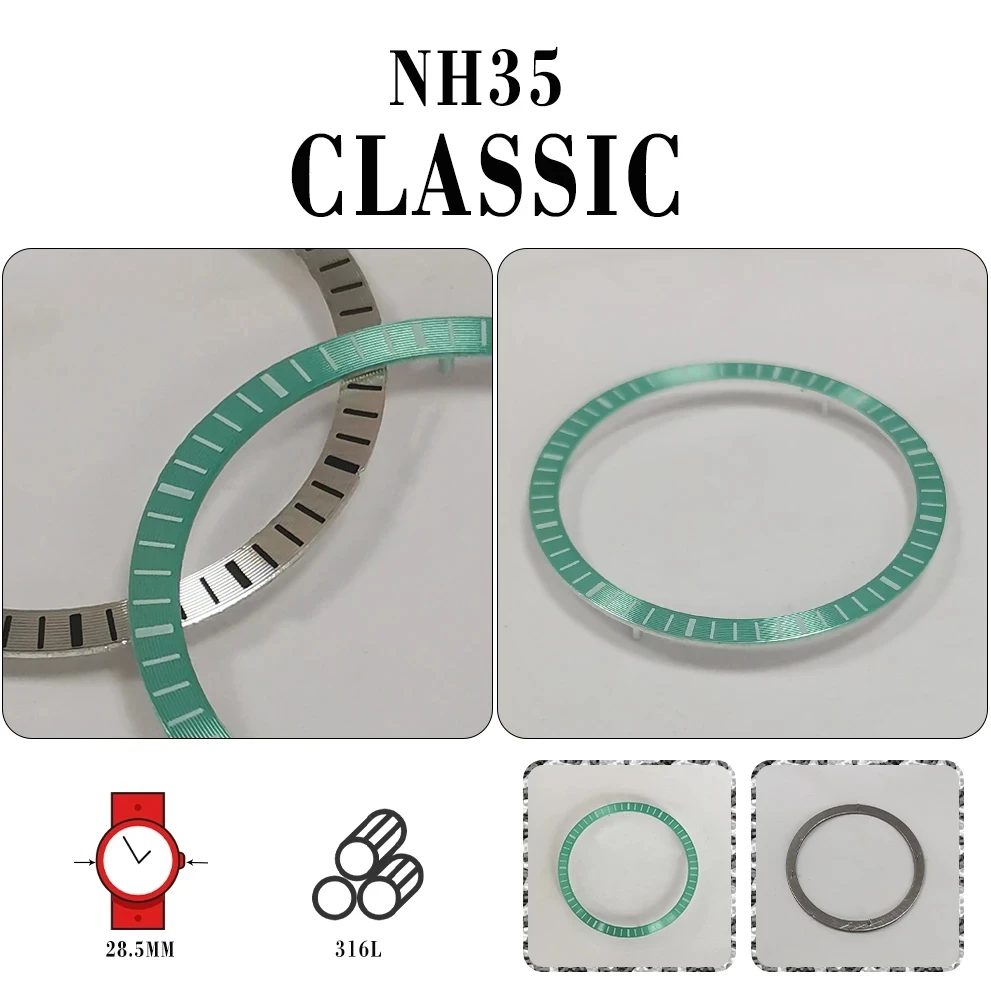 

Watch Accessories Chapter Ring Dial Inner Shadow Plate Outer Diameter 28.5mm Inner 24.5mm for NH70 Movement
