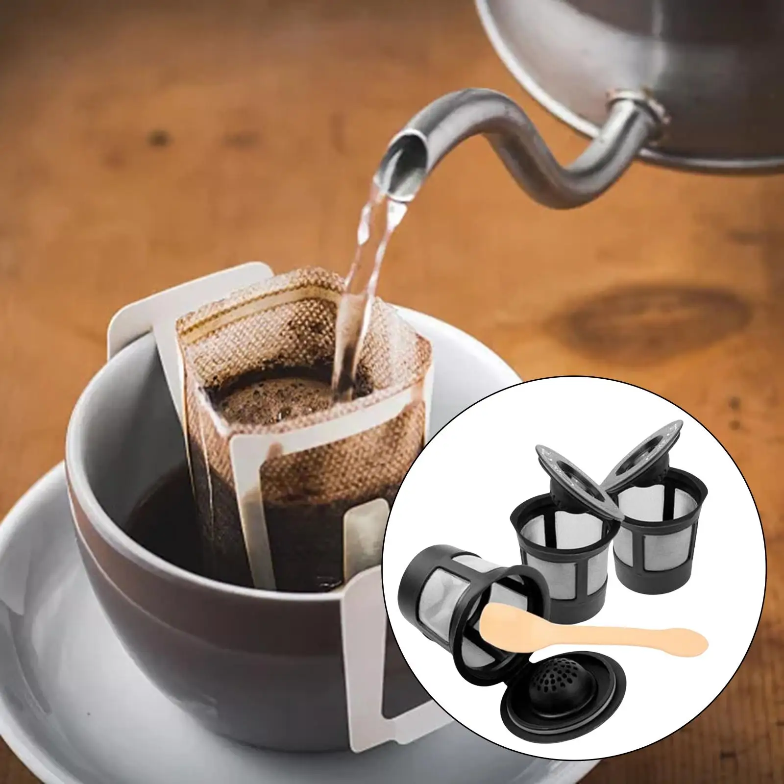 

3 шт. кофейных капсул, чашка с ложкой, многоразовые фильтры для B44 B60