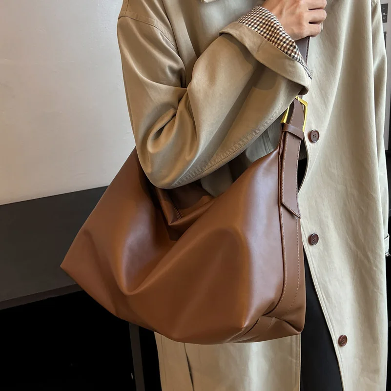 

Large Capacity Hobos Shoulder Bag Solid Color Zipper Women's Large Tote Bags Classic Style All-match Crossbody Bags