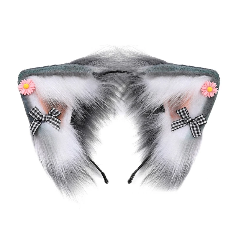 

Cartoon Fox Ear Shape Hair Hoop Cute Hair Holder Rave Halloween Cosplay Party Costume Headwear for Children Women