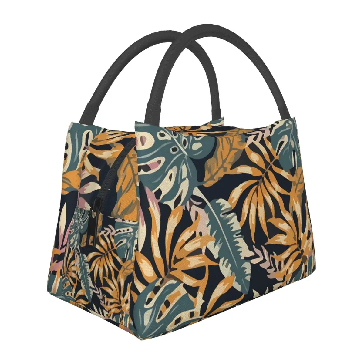 

Tropical Plants Lunch Bag For Adult Colorful Leaves Lunch Box Casual Picnic Cooler Bag Portable Waterproof Thermal Lunch Bags