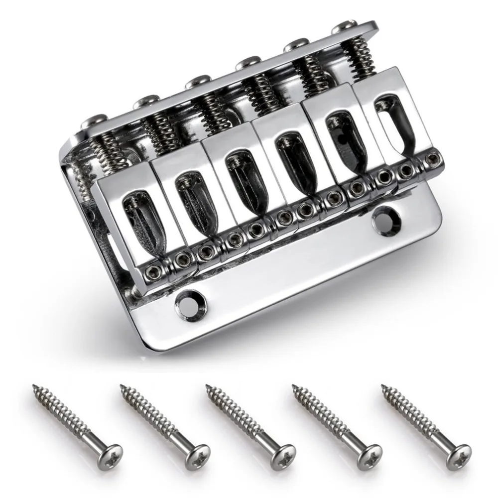 

6 Saddle Hardtail Bridge Top Load 65mm Electric Guitar Bridge with 5Pcs Screws Heavy Guitar Accessories Electric Guitar