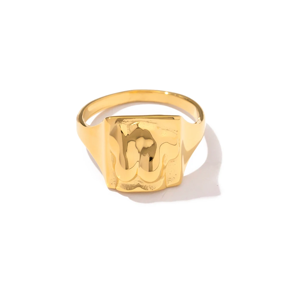 

18K PVD Gold Plated Body Ring Jewelry Geometric Stainless Steel Abstract Body Sign Finger Party Girl's Ring