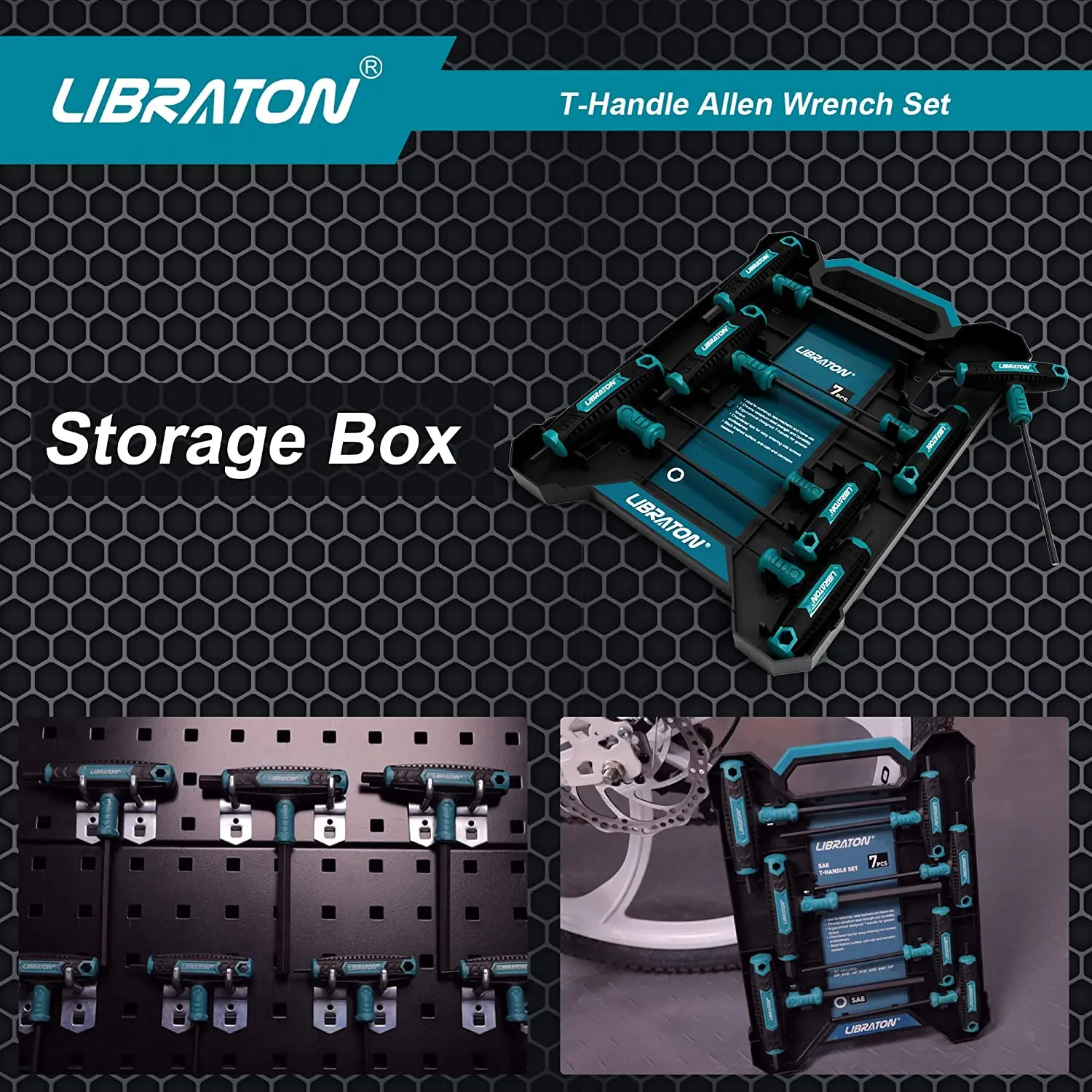 Комплект торцевых ключей Libraton 7 шт. комплект Т-образных шестигранных с ручкой