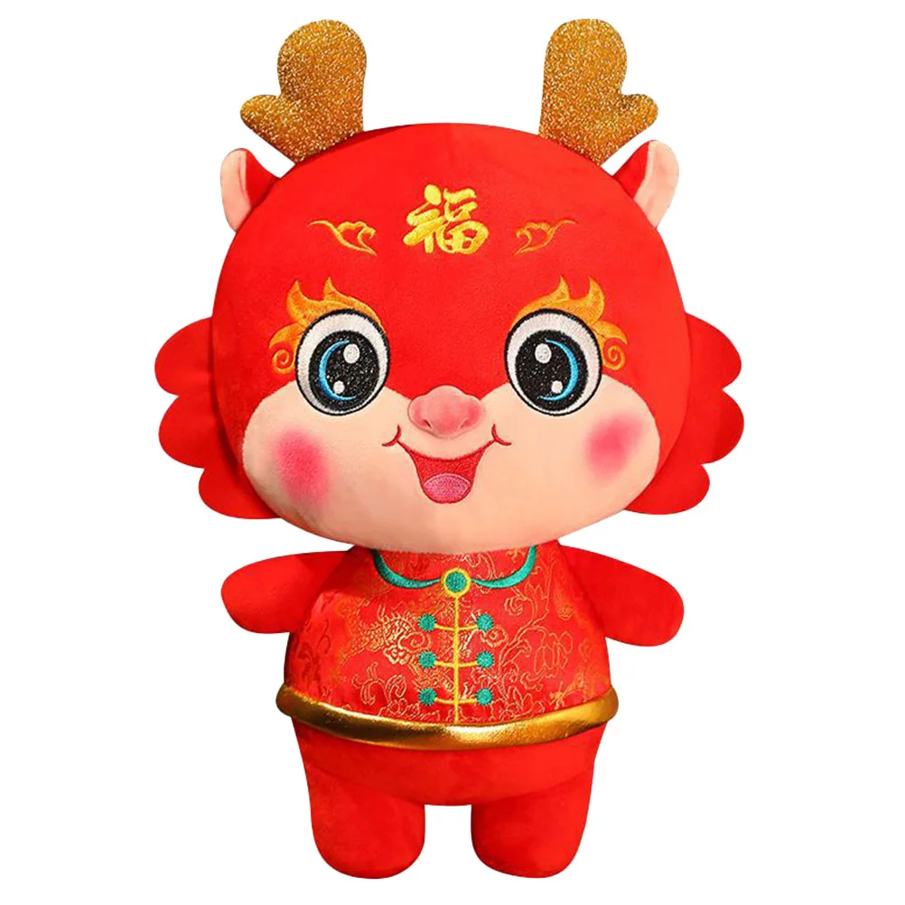 

Chinese New Year Mascot Toy Plush Dragon Toys Filling Stuffed Animals Pp Cotton Child Kids