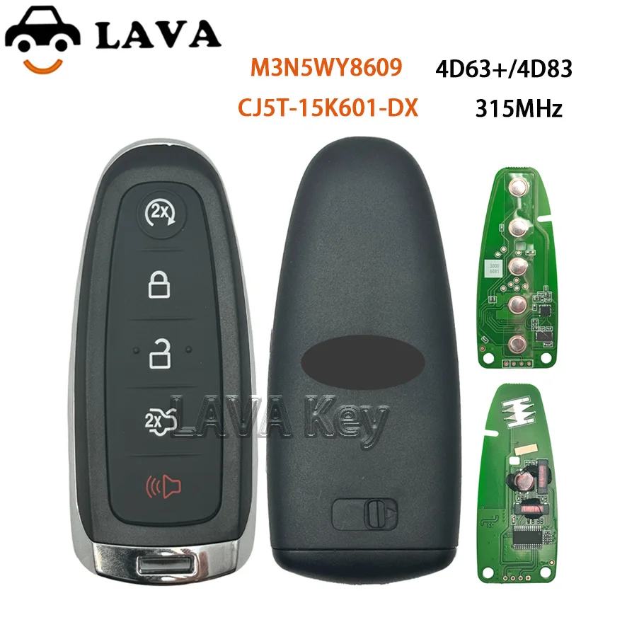 

LAVA CJ5T-15K601-DX 4D63 +/4D83 DST80 315 МГц Keyless Go автомобильный дистанционный ключ M3N5WY8609 для Ford Escape Focus C-max Maverick 2013-2018