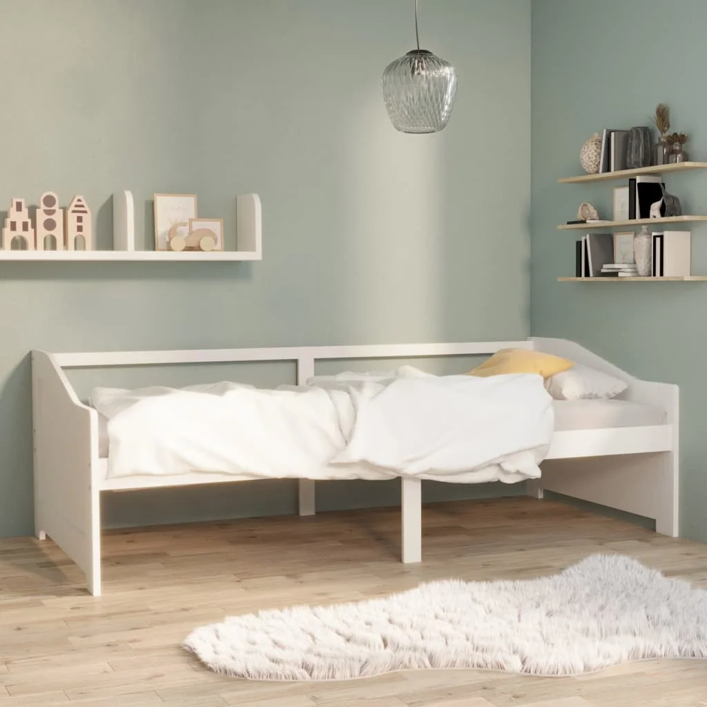 

3-Seater Day Bed, Solid Pinewood Bed, Bedroom Furniture White 90x200 cm