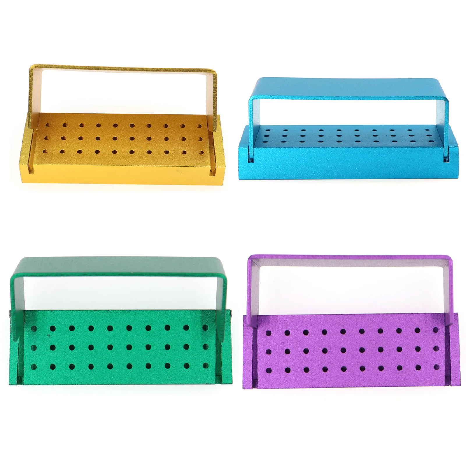 

Dental Burs Holder Block Disinfection Box Autoclave 30 Holes Aluminium