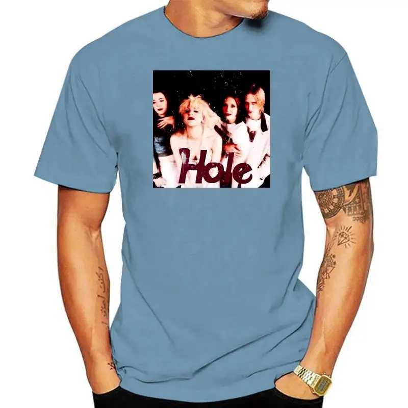 

Men Summer Short Sleeves Vintage Hole Courtney Love Grunge Band T Shirt Tee