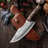 stainless steel butcher knife slaughtering knife fishing knife handmade cleaver knife forge steel kitchen chef knife